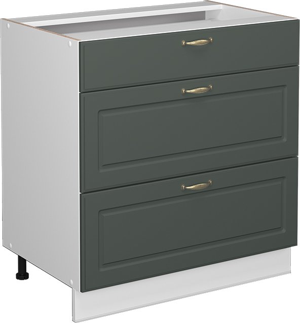 Vicco Szafka łazienkowa Fame-Line, 80 x 81.6 cm z 3 szufladami, bez blatu roboczego, Green Gold Country/Biały