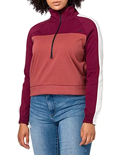 Hurley Damska bluza polarowa z zamkiem błyskawicznym Therma szary Ciemna czerwień M CJ8736
