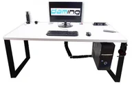 Biurka gamingowe - Biurko Gamingowe Daming Atlanta Pro Gamer Loftowe Białe - miniaturka - grafika 1