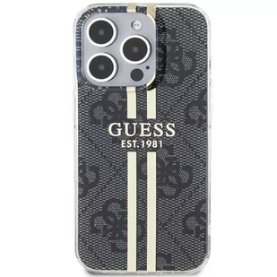 Etui Guess GUHCP15LH4PSEGK Apple iPhone 15 Pro hardcase IML 4G Gold Stripe czarny/black - Etui i futerały do telefonów - miniaturka - grafika 4