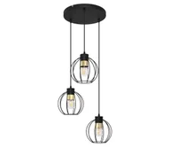 Lampy sufitowe - Żyrandol na lince STARLIGHT 3xE27/60W/230V czarny/złoty - miniaturka - grafika 1