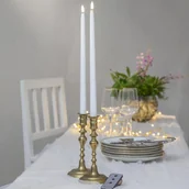 Świece - Zestaw 2x świeca Led obiadowa FLAMME SLIM biała 38cm na pilota - miniaturka - grafika 1