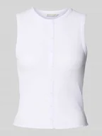 Koszulki i topy damskie - Top o kroju slim fit z zaznaczoną listwą guzikową - miniaturka - grafika 1