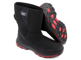 Śniegowce damskie na rzep - DK TECH Aqua Soft Shell 2182, czarno-czerwone - Śniegowce damskie - miniaturka - grafika 1