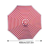Parasole ogrodowe - Zapasowy parasol ogrodowy, odporny na promieniowanie UV i warunki atmosferyczne, odpowiedni do ogrodów i plaż, czerwony, 400 cm, 8 żeber - miniaturka - grafika 1