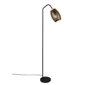 Lampy stojące - RL Light BIDAR R41571080 lampa stojąca abażur metalowy czarno-złoty z wyciętym wzorem 1xE14 - miniaturka - grafika 1