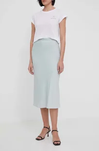 Calvin Klein spódnica kolor szary midi rozkloszowana - Spódnice - miniaturka - grafika 1