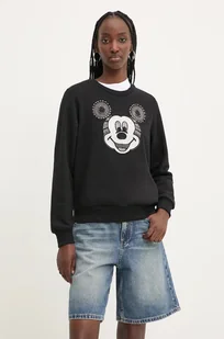 Desigual bluza bawełniana MICKEY YEAH! damska kolor czarny z aplikacją 24WWSK10 - Bluzy damskie - miniaturka - grafika 1