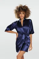 Szlafroki damskie - Peniuar Scarlett 90 Granatowy - miniaturka - grafika 1