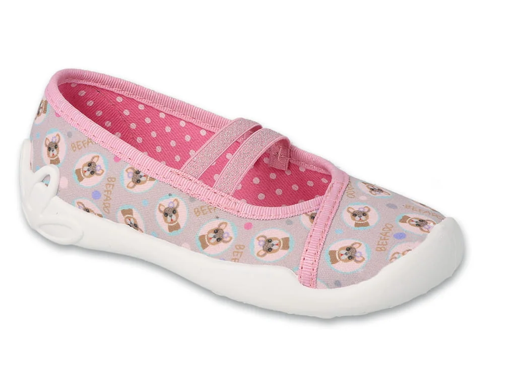 BALERINKI Dziewczęce buty kapcie BEFADO 116y325 r 34 różowe pieski