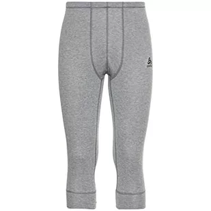 ODLO Męskie legginsy Bl Bottom 3/4 Active Warm Eco szary Steel Grey Melange XL 159132 - Legginsy - miniaturka - grafika 1