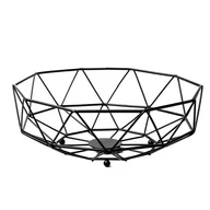 Koszyki łazienkowe - Loft TADAR Koszyk na Owoce Miska Metalowa Czarna Patera - miniaturka - grafika 1