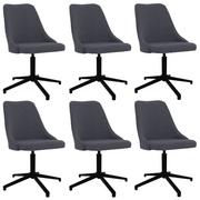 Krzesła - shumee shumee Obrotowe krzesła stołowe 6 szt. ciemnoszare obite tkaniną - miniaturka - grafika 1