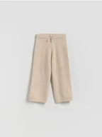 Bluzy dla dziewczynek - Reserved - Dzianinowe spodnie - beżowy - miniaturka - grafika 1