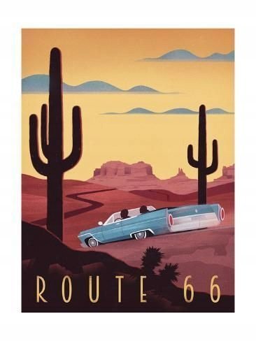 PODKŁADKA POD MYSZ Z Nadruk 22x18cm U.S. Route 66 Vintage Art Tekst Prezent