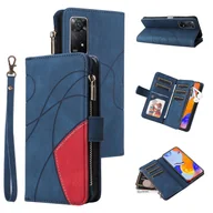 Portfele - Foxdock Kompatybilny z Xiaomi Redmi Note 11 Pro 4G / 5G Etui-portfel z miejscami na karty PU Skórzany zamek błyskawiczny Flip Folio Cover Niebieski - miniaturka - grafika 1