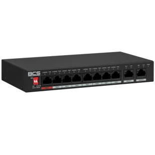 Switch 8 portowy PoE BCS-L-SP0802G(2) 8 x PoE 100Mb/s 2 x Uplink Gigabit - Akcesoria do monitoringu - miniaturka - grafika 1
