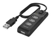 Adaptery i przejściówki - Hama Hub z włącznikiem USB 2.0 4x USB-A 200118 - miniaturka - grafika 1