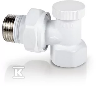 Valvex Zawór grzejnikowy powrotny kątowy VECTOR 1/2" typ ZO-K-15 biały - Zawory i kraniki - miniaturka - grafika 1