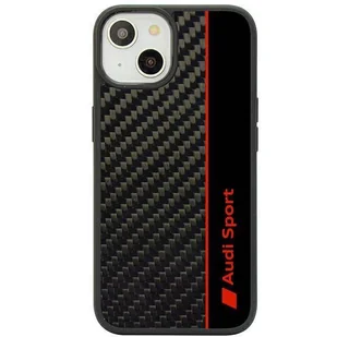 Etui Audi Carbon Fiber Stripe na iPhone 14 - czarne AUS-TPUPCIP14-R8/D1-BK - Etui i futerały do telefonów - miniaturka - grafika 1