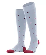 Skarpetki męskie - FALKE Mężczyźni Podkolanówki Dot M KH Bawełna długie z wzorem 1 Para, Niebieski (Light Blue 6594), 43-46 - miniaturka - grafika 1