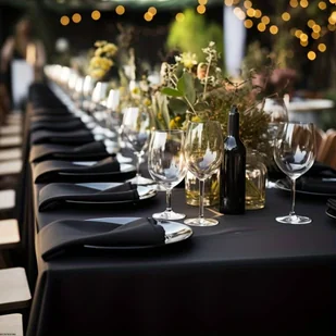 Serwetka bankietowa czarna wielorazowa obiadowa - Obrusy i serwetki - miniaturka - grafika 1