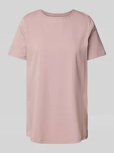 T-shirt z prążkowanym okrągłym dekoltem - Koszulki i topy damskie - miniaturka - grafika 1