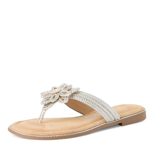Marco Tozzi Pantolette 2-27196-46, Kapcie damskie, srebrny, 38 EU