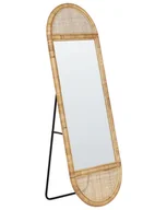 Lustra - BELIANI Lustro stojące naturalne rattan 150x50 cm owalne styl boho salon sypialnia akcesoria domowe szykowne - miniaturka - grafika 1