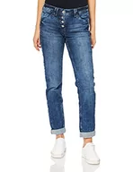 Spodnie damskie - Cecil Damskie spodnie jeansowe Scarlett Loose, Mid Blue Wash - srebrny, 25W / 30L - miniaturka - grafika 1