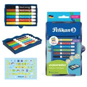 Flamastry - Pelikan Flamastry Colorella 6 sztuk z Pojemnikiem + Arkusz Naklejek do Personalizacji Kreativ Fabrik - miniaturka - grafika 1