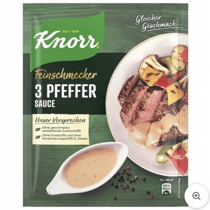 Sos Knorr Fix 3 rodzaje pieprzu 40g z Niemiec