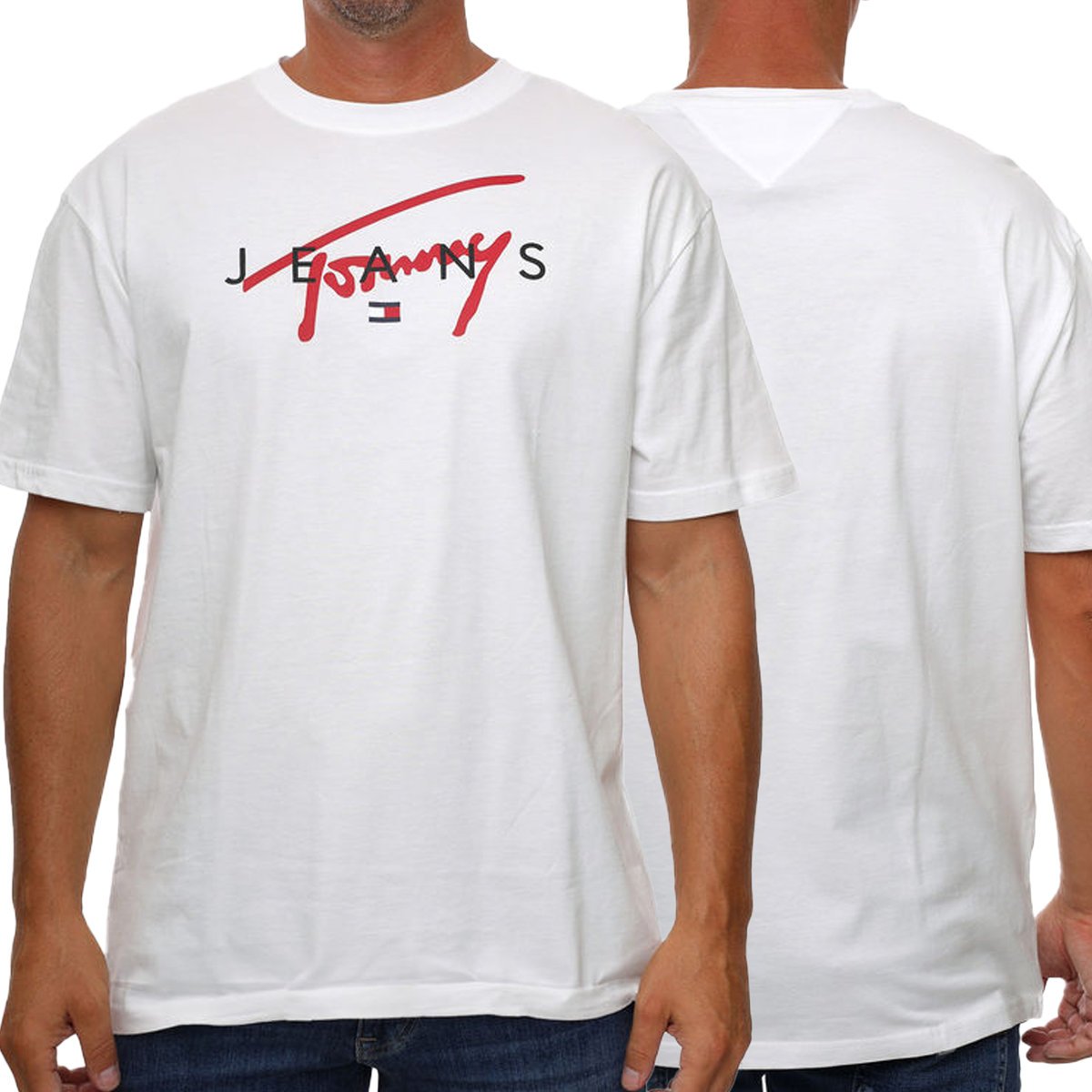 Tommy Jeans t-shirt koszulka męska biała klasyczna DM0DM19683-YBR S