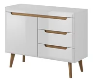 Inne meble do salonu - Komoda Nordi Nksz107 Biały Połysk - miniaturka - grafika 1
