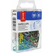 Spinacze i klipsy do papieru - Spinacze powlekane kolorowe 28mm 100 szt. kasetka MS112-100 MemoBe - miniaturka - grafika 1