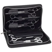 Pozostałe akcesoria fryzjerskie - Fox Etui na nożyczki duże czarne brokatowe 6 Par - miniaturka - grafika 1