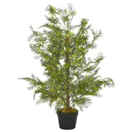 Sztuczne kwiaty - vidaXL Sztuczny cyprys z doniczką, zielony, 90 cm - miniaturka - grafika 1