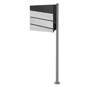 Skrzynki na listy - Stojąca skrzynka na listy z przegródką na gazety 37x36,5x11 cm antracyt/biały marmur, wykonana ze stali ML-Design - miniaturka - grafika 1