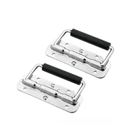 Zawiasy, okucia i inne akcesoria - Składana rączka do skrzynki sprężynowej, rączka do skrzyni transportowej, 120 mm/4,72 cala, srebrna, 2 sztuki - miniaturka - grafika 1