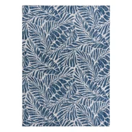 Dywany - Dywan SZNURKOWY SIZAL SION Liście 22151 płaskie tkanie ecru / granat niebieski 140x190 cm - miniaturka - grafika 1