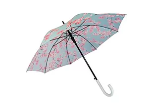 FISURA - duży parasol"kwiaty sakury", niebieski i różowy młodzieżowy parasol automatyczny z guzikiem, wytrzymały parasol z nadrukiem 106 cm średnicy, Różowy i niebieski - Parasole - miniaturka - grafika 1