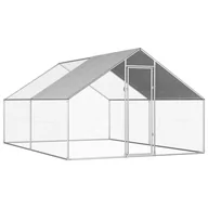 Akcesoria do hodowli zwierząt - VidaXL Klatka zewnętrzna dla kurcząt, 2,75x4x1,92 m, stal galwanizowana 170789         VidaXL - miniaturka - grafika 1