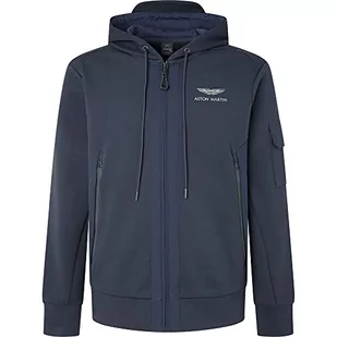 Hackett London Męska bluza z kapturem AMR Utility TRCK FZ, granatowa, S, granatowy, S - Bluzy męskie - miniaturka - grafika 1