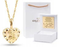 Biżuteria dla dzieci - ZŁOTY MEDALIK ŁAŃCUSZEK CHRZEST ŚWIĘTY KOMUNIA ŚWIĘTA DEDYKACJA 333 8KT - miniaturka - grafika 1