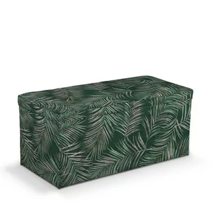 Dekoria.pl Dekoria.pl Skrzynia tapicerowana zielony w liście 120 × 40 × 40 cm Velvet 526-704-21 - Pufy i podnóżki - miniaturka - grafika 1