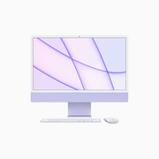 Zestawy komputerowe - Apple iMac 24" 4,5K Retina M1 8-core CPU + 8-core GPU / 8GB / 256GB SSD / Gigabit Ethernet / Fioletowy (Purple) - 2021 - miniaturka - grafika 1