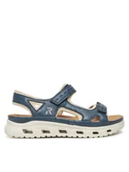 Sandały damskie - Rieker Sandały 64066-14 Niebieski - miniaturka - grafika 1