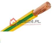 Przewody elektryczne - Przewód LGY kabel linka H07V-K 6mm ŻÓŁTO-ZIELONE 1mb - miniaturka - grafika 1