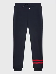 Spodnie i spodenki dla dziewczynek - Tommy Hilfiger Spodnie dresowe Th Collegiate KB0KB07983 D Granatowy Regular Fit - grafika 1