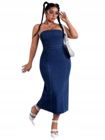 SHEIN DAMSKA SUKIENKA JEANSOWA PLUS SIZE 44 ŁŁO